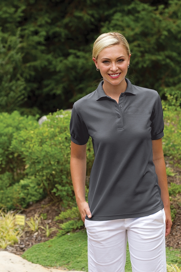 LADIES PERFORMANCE POLO- 65% Polyester 