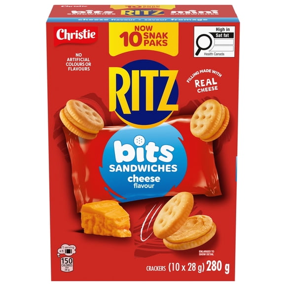 MINI RITZ Sandwiches à saveur de fromage en format Snak Pak, Emballage de 10