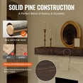 thumbnail image 4 of VEVOR Fireplace Mantel Wood Shelf Floating Rustic Mantel Shelf 72" Light Brown, 4 of 9