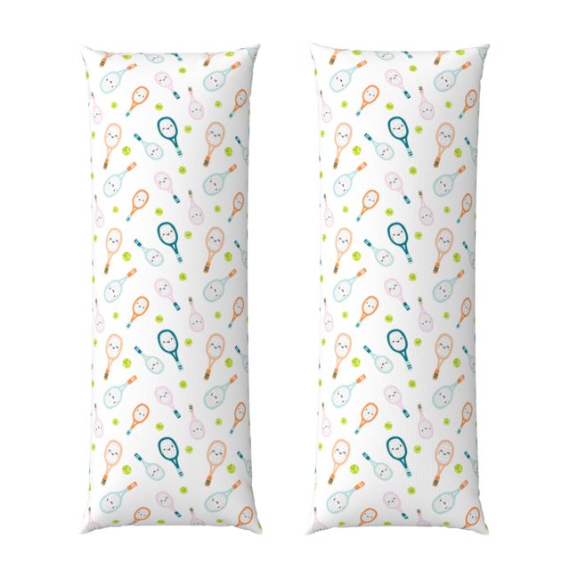 Balery Cute Tennis Rackets Funda Protectora para Almohada Corporal de Algodón Hipoalergénico con Cierre(55 x 21 pulgadas), Almohadas No Incluidas