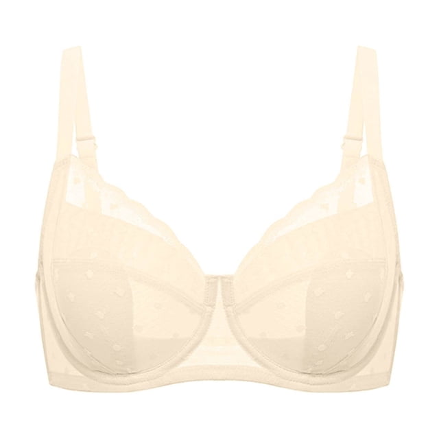 nerohusy Womens Back Closure Breathable Bra Lace Push Up V Neck All Day Support Bra,Black,XXL