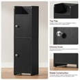 thumbnail image 3 of Bathroom Cabinet, Small Corner Cabinet with 2 Doors and Adjustable Shelf, Narrow Storage Cabinet, Floor Cabinet for Small Spaces, 3 of 6