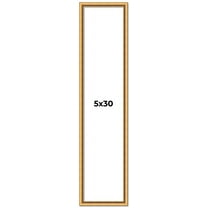 5x30 Frame Beaded Gold Solid Wood Picture Frame | 0.75 Inches Moulding Width | Liscio Oro