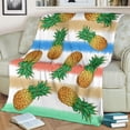 thumbnail image 2 of Couvertures Rafraîchissantes 28x39 Pouces en Velours Ananas, Couverture de Climatisation, Couverture Chaude, Couverture en Polaire Douce, Couverture Réversible en Peluche pour Salon, Lit, Extérieur, Literie, Canapé et Voyage, 2 of 5