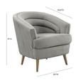 thumbnail image 3 of Jules Light Grey Velvet Accent Chair, 3 of 7