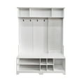 thumbnail image 4 of Hall Tree with Shoe Bench, Coat Rack ,Shoe Storage ,Storage Shelves and Pegboard, for Hallways, Halls and Bedrooms, White, 4 of 7
