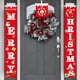 thumbnail image 5 of Billuyoard 2 piezas de pancartas colgantes de Feliz Navidad, carteles de bienvenida para el porche, vacaciones en casa, decoración de cumpleaños de Año Kits de decoración para fiestas Rojo Billuyoard HA010416-01B, 5 of 6