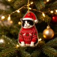 thumbnail image 4 of 2026 Christmas Home Party Decoration Cute Christmas Tree Decorations Flat Printed Acrylic Christmas Hanging Ornaments Lovely Pet Pendant For Xmas Party Home Indoor Holiday Decor, 4 of 7