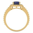 thumbnail image 4 of 1.335 ct Round Cut Simulated Blue Sapphire with Simulated Diamond Halo Accents 14K Yellow Gold Womens Engagement Ring, 4 of 5