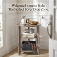 thumbnail image 5 of ZEXVIDA Round Side Table, 3-Tier Small Round End Table WithOpen Storage Shelves, Nightstand for Small Spaces, Living Room,oak, 5 of 8