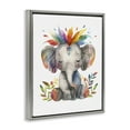 thumbnail image 4 of Stupell Industries Rainbow Blooms Elephant Animals Painting Gray Floater Framed Canvas Art Print Wall Art, 17 x 21, 4 of 10