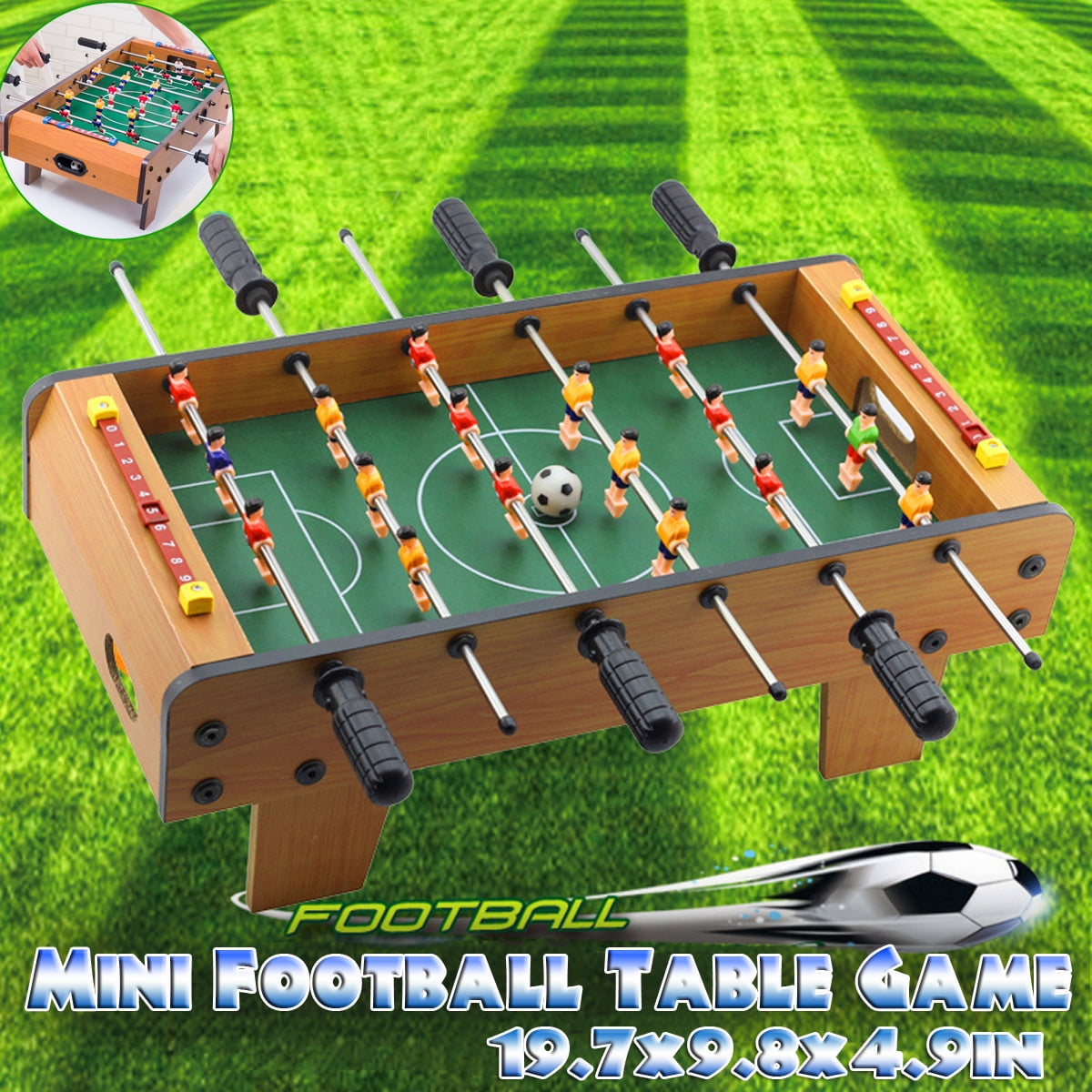 Mini Size Family Night Arcades Bars Portable Recreational Hand Soccer for Game Rooms Foosball Soccer Tabletops Soccer Fun Kikunum Football Tabletop Games and Accessories for Adults 