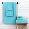 thumbnail image 2 of Elegant Comfort Cotton 6-Piece Towel Set, Includes 2 Washcloths, 2 Hand Towels and 2 Bath Towels, 100% Turkish Cotton - Highly Absorbent and Super Soft Towels for Bathroom, Aqua, 2 of 7