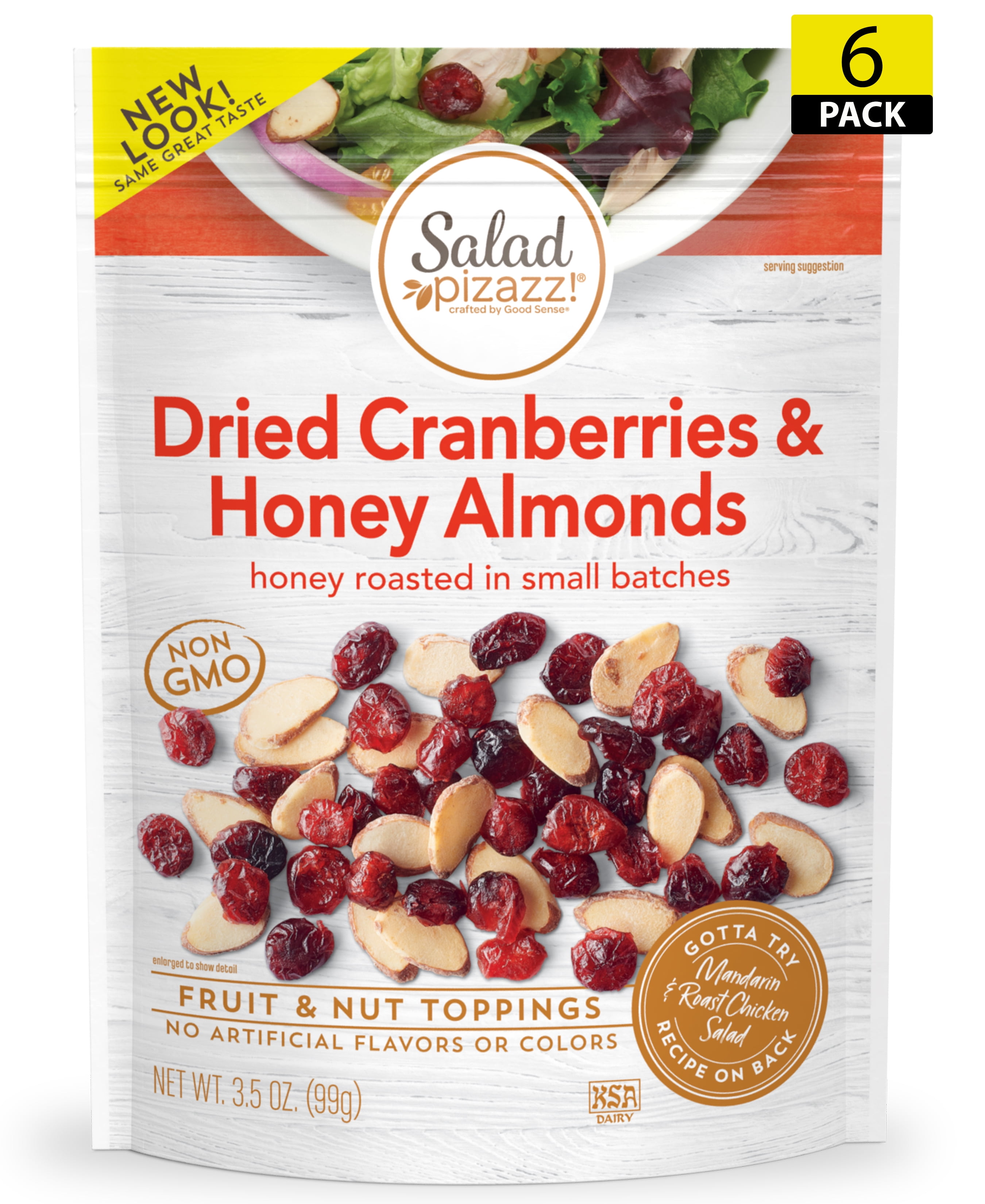 SALAD PIZAZZ Dried Cranberries & Honey Roasted Almond Salad Topper, 3
