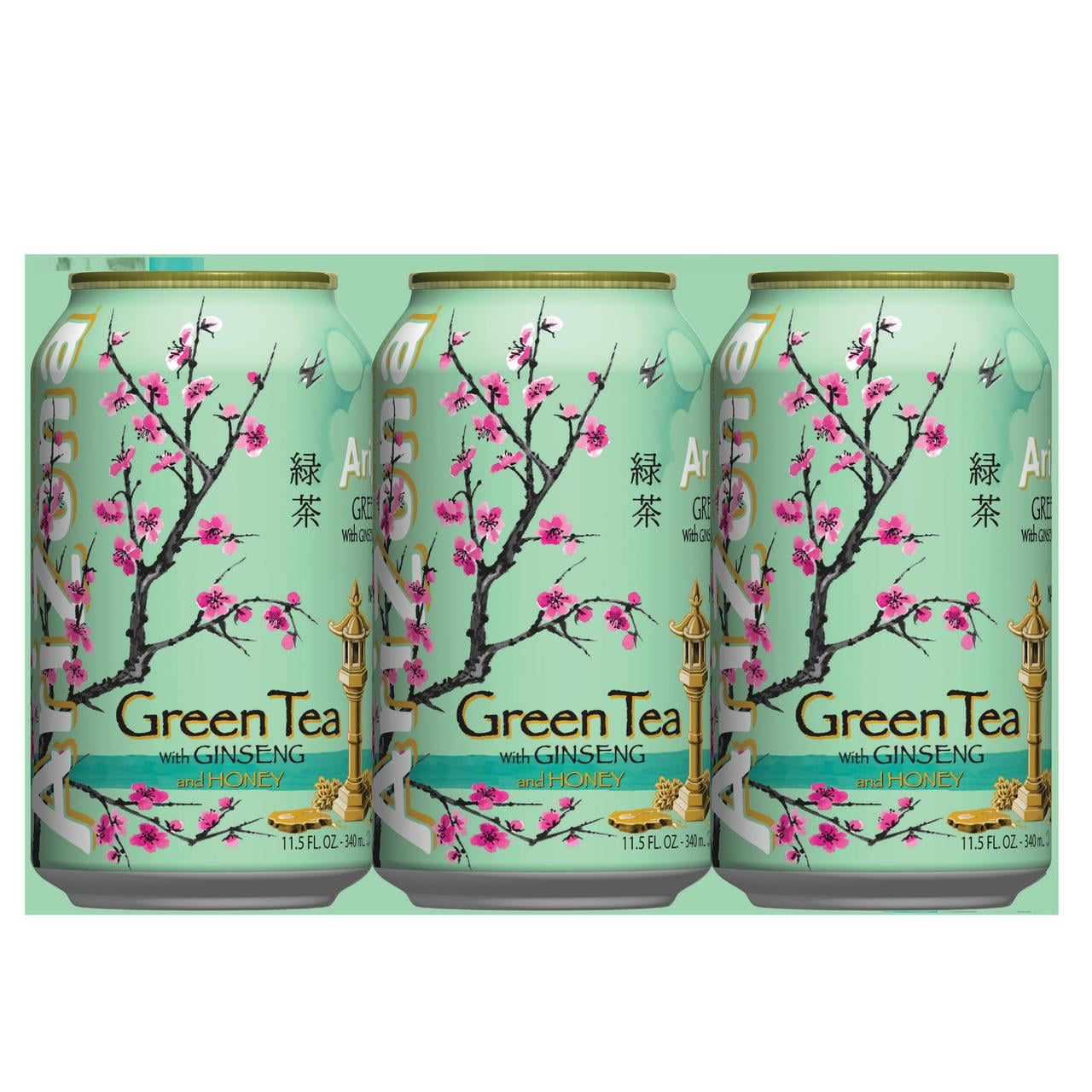 ARIZONA GREEN TEA アリゾナ グリーンティ 12本パック AriZona Green Tea with Ginseng and Honey 11.5 Fl Oz Cans 12