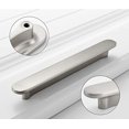 thumbnail image 2 of Juego de 2 tiradores de cajón de cocina, manija de puerta, accesorios de plata cepillada de aleación de zinc modernos para armario, baño, tocador (centros de agujeros 5'' 128mm) TUNC Sencillez, 2 of 5