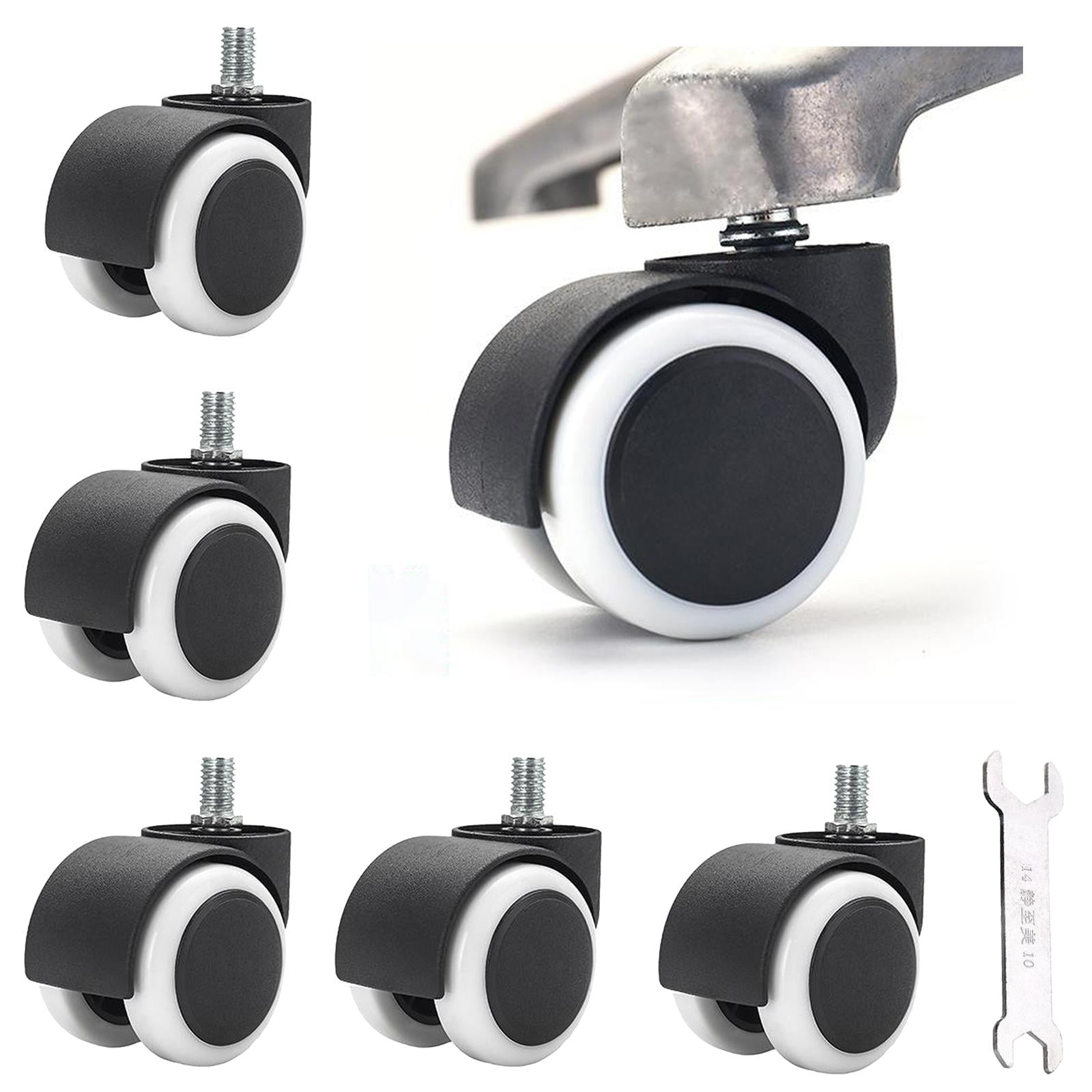 RAVN HAMAN Juego de 4 Ruedas para muebles de 40 mm - Ruedas de transporte con freno hasta 25 kg por rueda - Ruedas giratorias para muebles de interior - Ruedas pivotantes