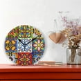 thumbnail image 2 of Dreamtimes Mexican Talavera Ceramic Tile Round Wall Clock, Battery Operated Silent Non Ticking Desk Clock for Home Bedroom Kitchen Office School Decor Wall Clock 10Inch, 2 of 6