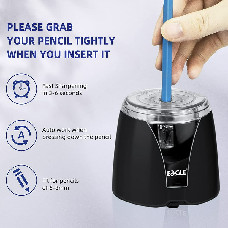 Eagle Creative Electric Auto Pencil Sharpener Student School Stationery  Automatic Pencils Sharpener Battery/USB Charge Powered - AliExpress
