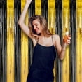 thumbnail image 6 of Winty Blackout Curtains,Living Room Curtains,Black and Gold Fringe Curtain Metallic Foil Fringe Streamers Curtains Background for Photo Booth Birthday Wedding Graduation,Tiers & Valances, 6 of 9