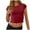 Wine, variant on fatyb Crop T Shirts for Women Slim Short Sleeve Crewneck Basic Tee Tops Womens Summer Casual Tshirts