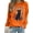Orange, variant on VILOVE Women Halloween Sweatshirt Black Cat Pumpkin Graphic Pullover Crew Neck Long Sleeve Sweatshirt
