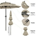 thumbnail image 6 of Yescom 10 Ft 3 Tier Patio Umbrella with Crank Handle Push to Tilt Aluminum Backyard, 6 of 9