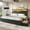 Black&King, variant on Queen Size Bed Frame with Bookcase Headboard and Charging Station, Wooden Platform Bed Frame with LED Lights and 4 Drawers, Queen Beds for Bedroom, No Box Spring Required, Black