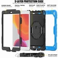 thumbnail image 3 of Dteck iPad 9th/ 8th/ 7th Generation Case (iPad 10.2 Case 2021/ 2020/2019) with Screen Protector Pencil Holder Kickstand Hand/ Shoulder Strap,Durable Protective Case for iPad 10.2 inch,lightblue+black, 3 of 4