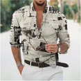 thumbnail image 1 of Camisas de hombre con estampado 3D en color blanco claro, diseño de ropa con botones de manga larga, camisa de negocios aristocrática, 1 of 6