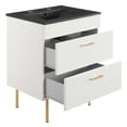 thumbnail image 5 of Modway Daybreak 24" Rubberwood MDF Particleboard Bathroom Vanity - White/Black, 5 of 8