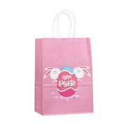 Frehsky niture Easter Cute Bunny Holiday Party Gift Packaging Portable Gift Bag Color Kraft Paper Tote Bag