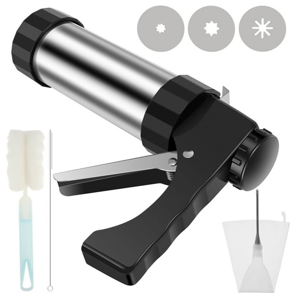 Tcwhniev Churrera Churro Maker Machine Stainless Steel Churro Maker Kit with 3 Different Tips Piping Nozzle Piping Bag Lightweight Hollow Churro Maker Tool for Making Churro