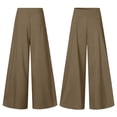 thumbnail image 2 of Palazzo Pants for Women Slacks Wide Leg High Waisted Business Casual Work Trousers with Pockets Camel Color 5XL, 2 of 6
