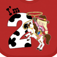 thumbnail image 4 of Inktastic I'm Two-cowgirl riding horse birthday Girls Baby Bib, 4 of 4