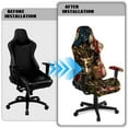 thumbnail image 5 of Xoenoiee Deer Camo American Flag Print Gaming Chair Cover, Removable Office Chair Cover with Zipper, Stretch Anti-dust Universal Washable High Back Computer Seat Protector for Pets, 5 of 7