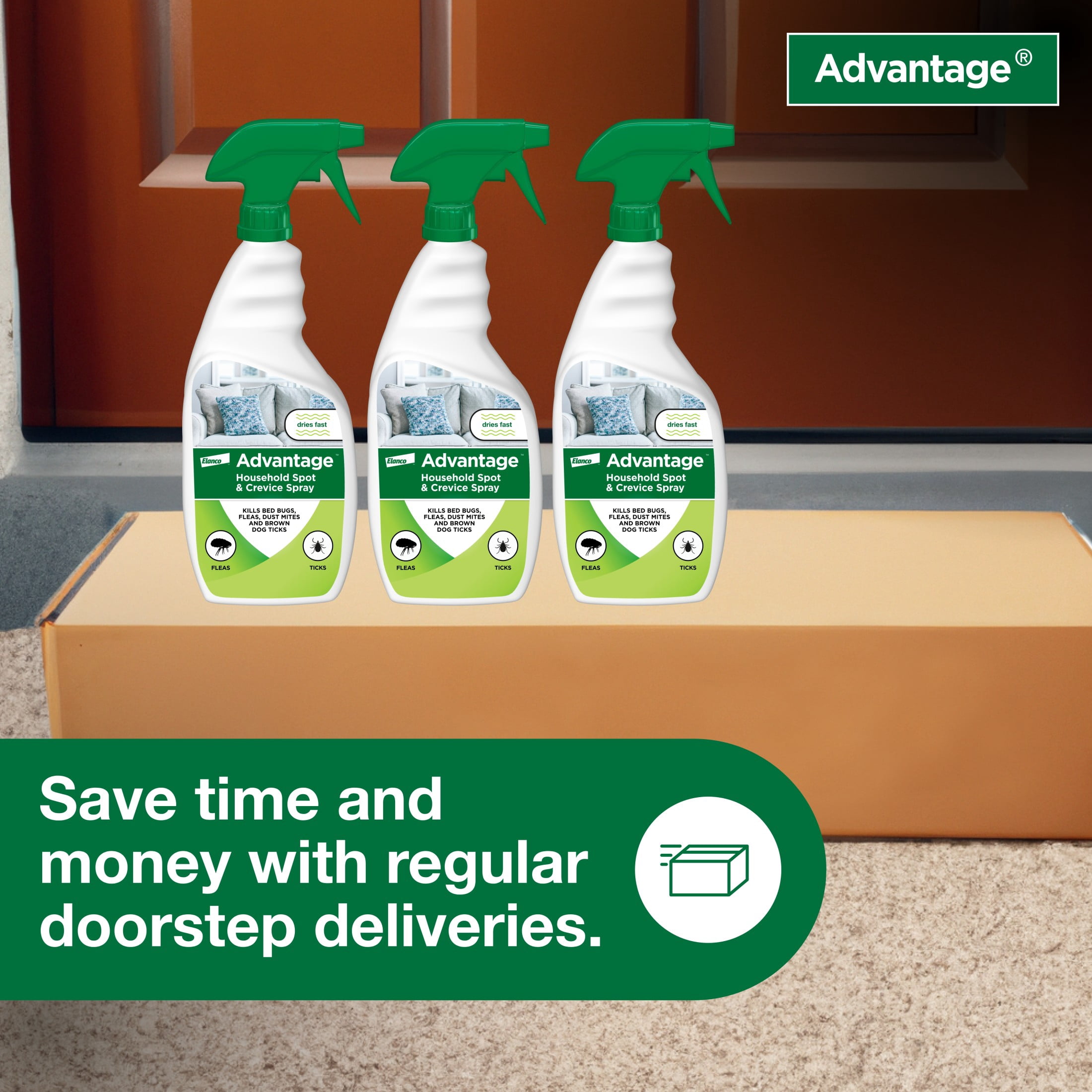 Advantage Carpet & Upholstery Spot Spray, Kills Fleas & Ticks & Bedbugs, 24 oz.