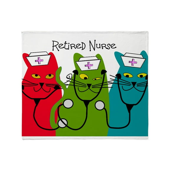 CafePress - Retired Nurse Blanket CATS Throw Blanket - Soft Fleece Throw Blanket, 50"x60" for All Ages