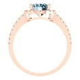 thumbnail image 4 of Clara Pucci 14K Rose Gold Solid Gold Aquamarine Solitaire with Accents Anniversary Ring for Women - 2.27 cttw Oval Cut, 4 of 7