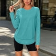 thumbnail image 6 of CBASIHI Womens Workout Tops Long Sleeve- Comfy Athletic Casual Loose Fit Yoga Gym Crew Neck T Shirts Sky Blue Size 2XL, 6 of 8
