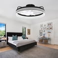 thumbnail image 3 of Cusp Barn 20 Inch Modern Smart Dimmable Flush Mount Ceiling Fan with Lights and Remote, 3 of 12