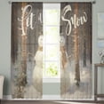 thumbnail image 2 of Christmas, Sheer Curtains 84 Inches Long 2 Panels Set, Window Sheer Curtains for Living Room/Bedroom, Forest Snowman Winter Tree Light Filtering Rod Pocket Curtain 52'' x 84'' x 2, 2 of 7