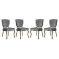 thumbnail image 1 of Modern Contemporary Urban Design Dining Kitchen Room Side Chair, Set of Four, Velvet Fabric Wood, Grey Gray, 1 of 5