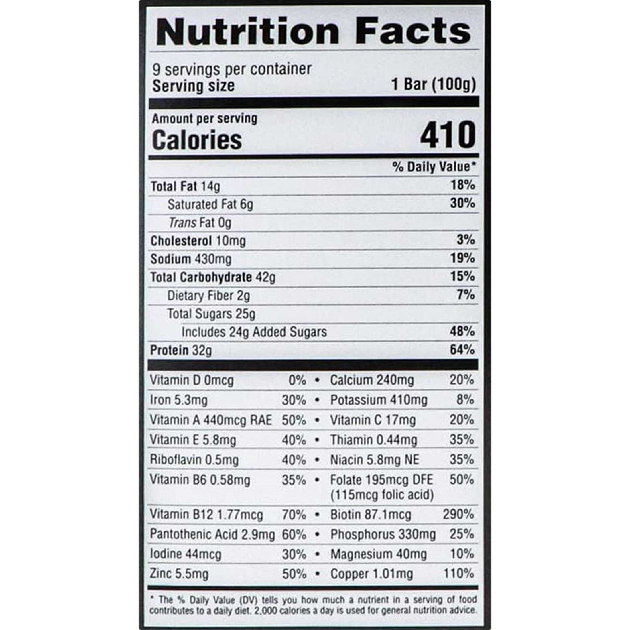 Met-Rx Big100 Bar - Colossal Super Cookie Crunch, 9 Count (NUTRITION BAR WITH PROTEIN)