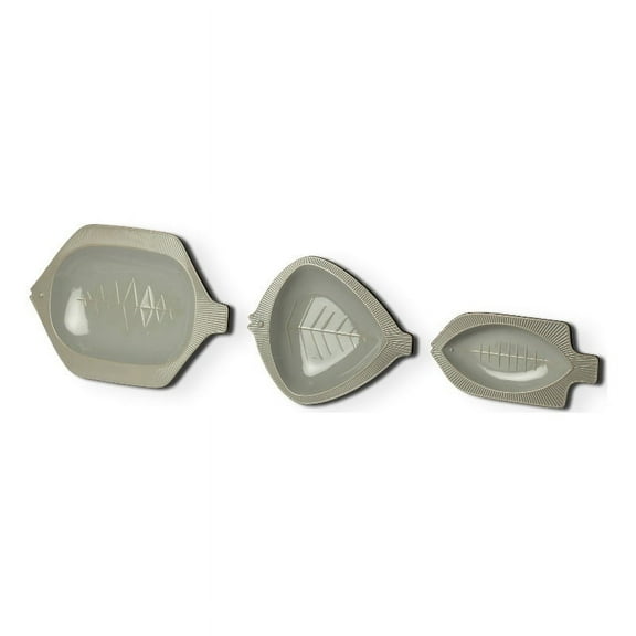 Mercana Samira Set Of 3 Metal Decorative Fish Trays in Gray