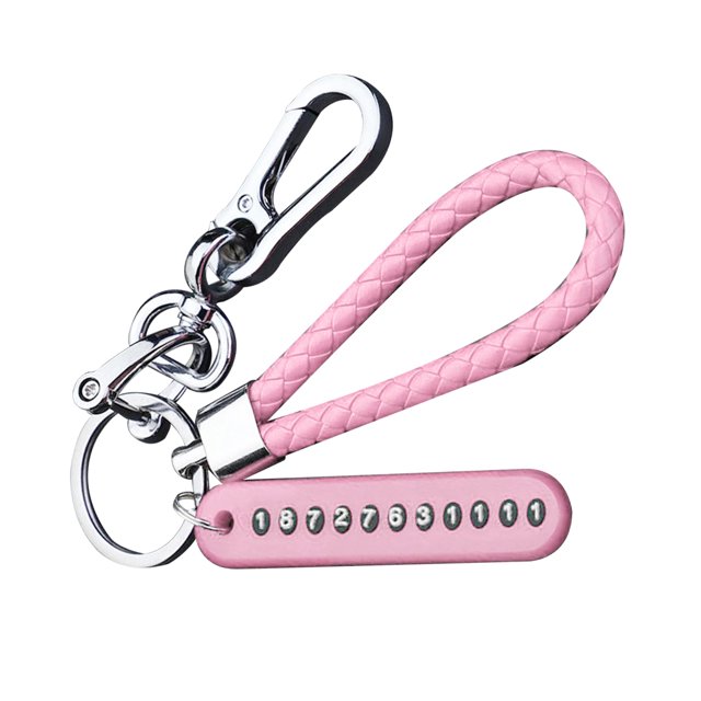 Sidaley Llavero para llave de coche Hebilla de número de teléfono de coche anti-perdida con cuerda trenzada Automoción decorativa y accesorios No.04 Sidaley VI000542-04