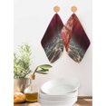 thumbnail image 2 of Red Ocean Waves Kitchen Dish Towels for Drying Dishes Set of 4, Summer Beach Coastal Abstract Waffle Weave Microfiber Hand Tea Bathroom Towels Quick Dry & Absorbent Towel 12x12, 2 of 7