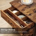 thumbnail image 5 of GAOMON Dining Table Set for 4, Kitchen Dining Table Set with Upholstered Benches, Kitchen Dining Room Table with Storage Drawers & Wine Rack for Small Space, Retro Brown, 5 of 7