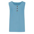thumbnail image 3 of USSUMA Summer Tops for Women 2025 Womens Tank Tops Sleeveless Round Neck Casual Plus Size Tops for Women Button Knitted Casual Tee Breathable Tee Daily Wear Blue Modal Deals Tank Top for Women Xxl, 3 of 5