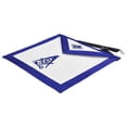 thumbnail image 2 of International Masons Apron – Royal Blue Ribbon Borders with Black Waist Belt, Adjustable Fit, Premium Masonic Regalia, 2 of 5